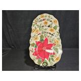 4 Target Home Scalloped Poinsettia Dessert Plates