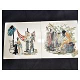 2 Ceramic Tiles: "Rue Impei" and "Painter"