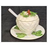 Vintage Italian Strawberry Jam Jar w/ Spoon