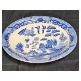 Large Blue Willow Serving Bowl