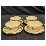 Franciscan Desert Rose 4 Tea Cups & 4 Saucers