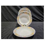 4 Dansk Fiance Fruits Flat Soup Bowls