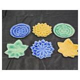 6 Kotobuki Flower & Leaf Motif Plates