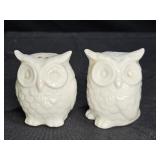 Porcelain Owl Salt and Pepper Shakers