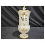 French Apothecary Jar with Lid "Tinotur Aloes"