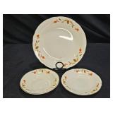 Hall China Autumn Leaf Flat Bowl & 2 Berry Bowls
