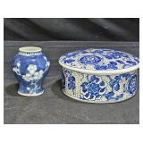 Mini Porcelain Urn & Porcelain Trinket Box