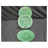3 French Majolica Fruit Design Dessert Plates