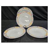 4 Dansk Fiance Fruits Flat Soup Bowls
