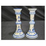 Pair of Delft Blue Holland Candle Sticks