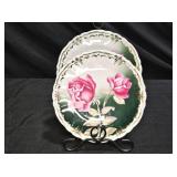 2 Weimar Rose & Gold Porcelain Bread Plates