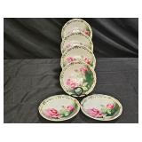 6 Weimer Rose & Gold Porcelain Berry Bowls