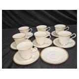 Noritake Viceroy #7222 7 Tea Cups & 8 Saucers