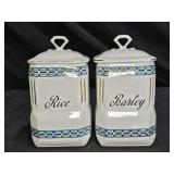 Vintage Victoria China Rice & Barley Canisters