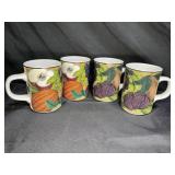 4 Dansk Cornupcopia Dinnerware Mugs