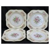 4 Noritake Empire Square Salad Plates