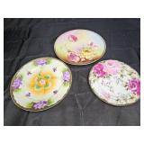 3 Antique Nippon Floral Design Plates
