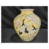 Painted Yellow Porcelain Vase
