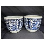 Pair Boch Delftware Pottery Royal Sphinx Planters