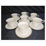 Noritake Viceroy #7222 7 Tea Cups & 7 Saucers