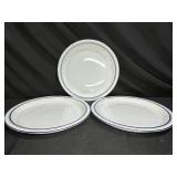 3 Dansk Christianshavn Blue Dinner Plates