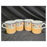4 Dansk Fiance Fruits Coffee Mugs