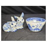 Buffalo China Sauce Bowl & Sadek Bunny Salt/Pepper
