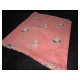 Light Salmon Pink Floral Print Silk Fabric