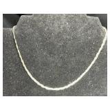 16" Sterling Silver Braided Serpentine Necklace