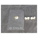 Stuart Nye Galax Leaf Pin & Dbl Galax Earrings