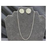 Sterling Necklace with 2 Silver Tone Brooches