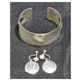 Struart Nye Pine Cone Earrings & Cuff Bracelet