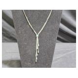 Sterling Liquid Silver 3 Strand & Turq Necklace