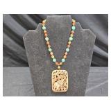 Turquoise & Carnelian Elephant Necklace