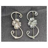 2 Stuart Nye Sterling Silver Dogwood Blossom Pins