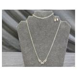 Sterling Silver Necklace, Bracelet, & Earrings