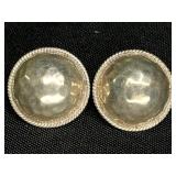 Vintage 925 Modernist Hammered Dome Earrings