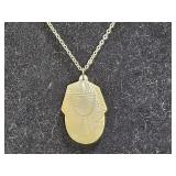 Carved MOP Egyptian Head Necklace