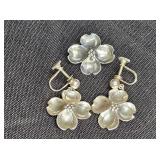 Stuart Nye Sterling Dogwood Brooch and Earrings