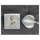 Stuart Nye Pinecone Brooch & Galax Leaf Brooch