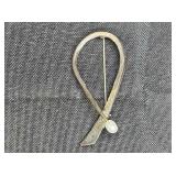 Sterling Silver Ribbon Pin Brooch