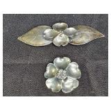 Dog wood & Cherokee Rose Stuart Nye Brooches
