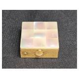 Vintage Mother of Pearl & Brass Pill Box