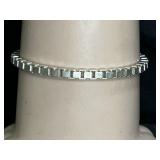 Heavy Sterling Silver Box Chain Bracelet