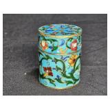Vintage Chinese Cloisonne Enameled Lidded Pill Box