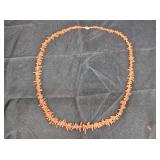 Natural Red Coral Branch Necklace w/ 14K Clasp