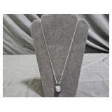 Liquid Silver Inlaid Turtle Necklace