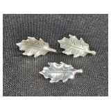 Stuart Nye Oak Leaf Brooch & Screw Back Earrings