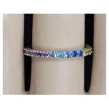 Sterling Silver & Rainbow Crystal Eternity Ring