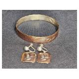Stuart Nye Copper over Sterling Bracelet & Earring